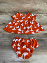 Diane Von Furstenberg 2pc Faux Wrap Top & Bloomers Orange sz 6-9m - Me n Mommy To Be