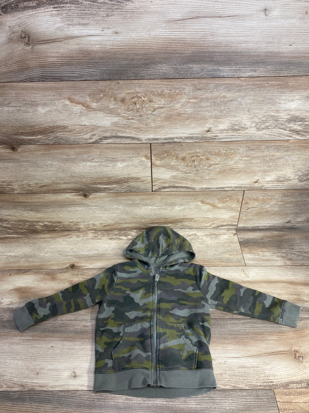 Cat & Jack Camo Full Zip Jacket Green sz 4T