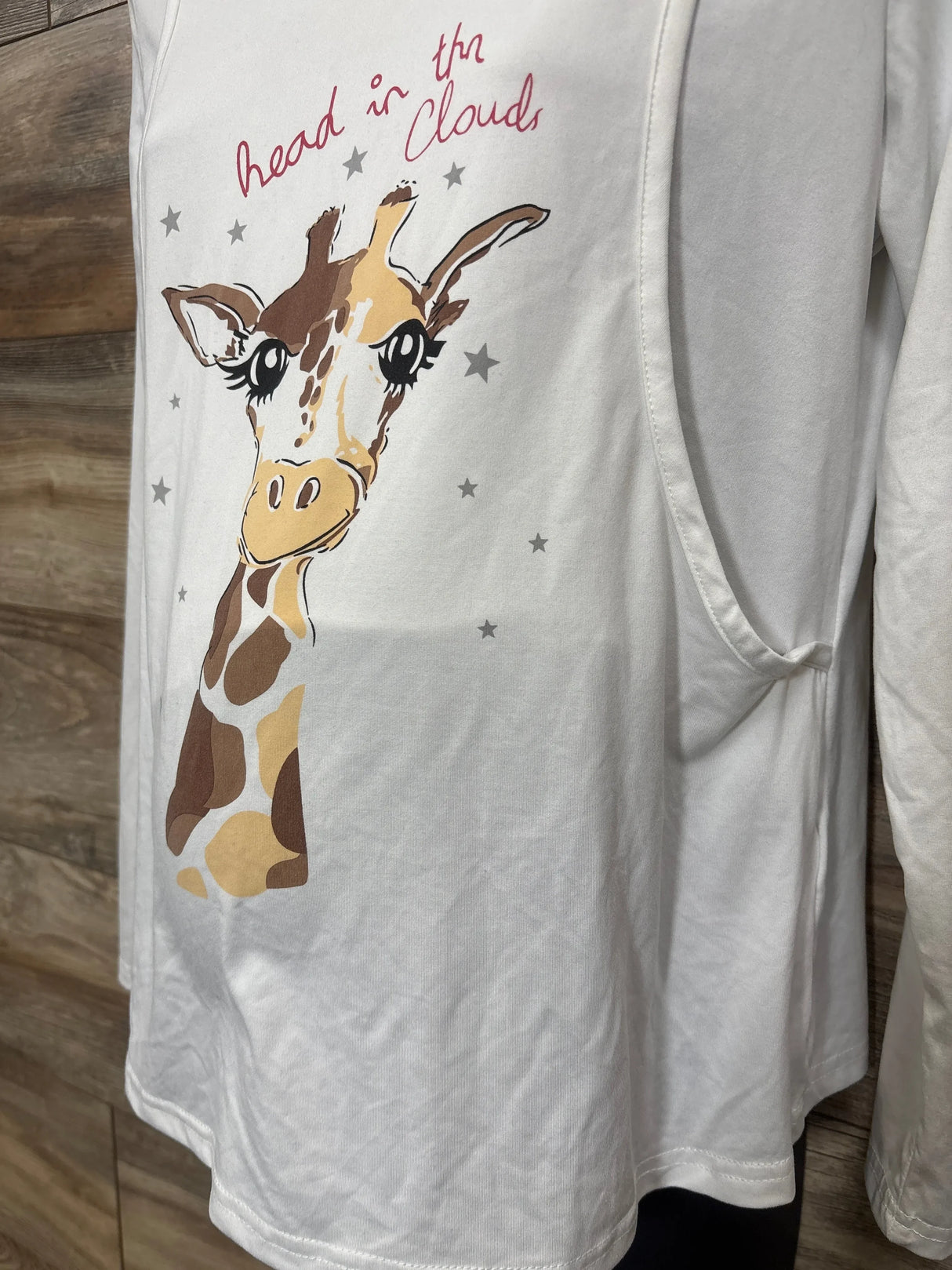 Head in the Clouds Giraffe Nursing Shirt White sz Medium