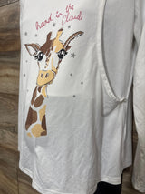 Head in the Clouds Giraffe Nursing Shirt White sz Medium