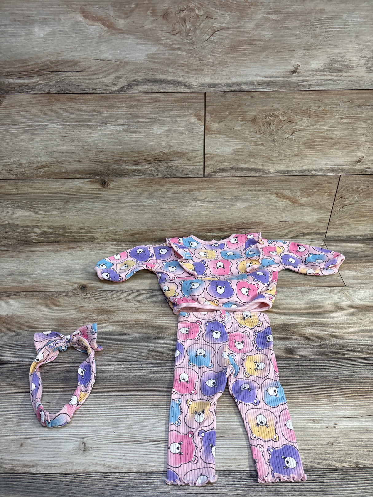 Care Bears Baby 3pc Sweatshirt, Leggings, & Headband Set Pink sz 3/6m