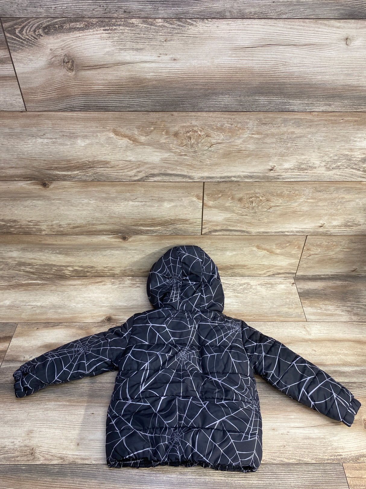Marvel Spiderman Sherpa Lined Puffer Jacket Black sz 4T