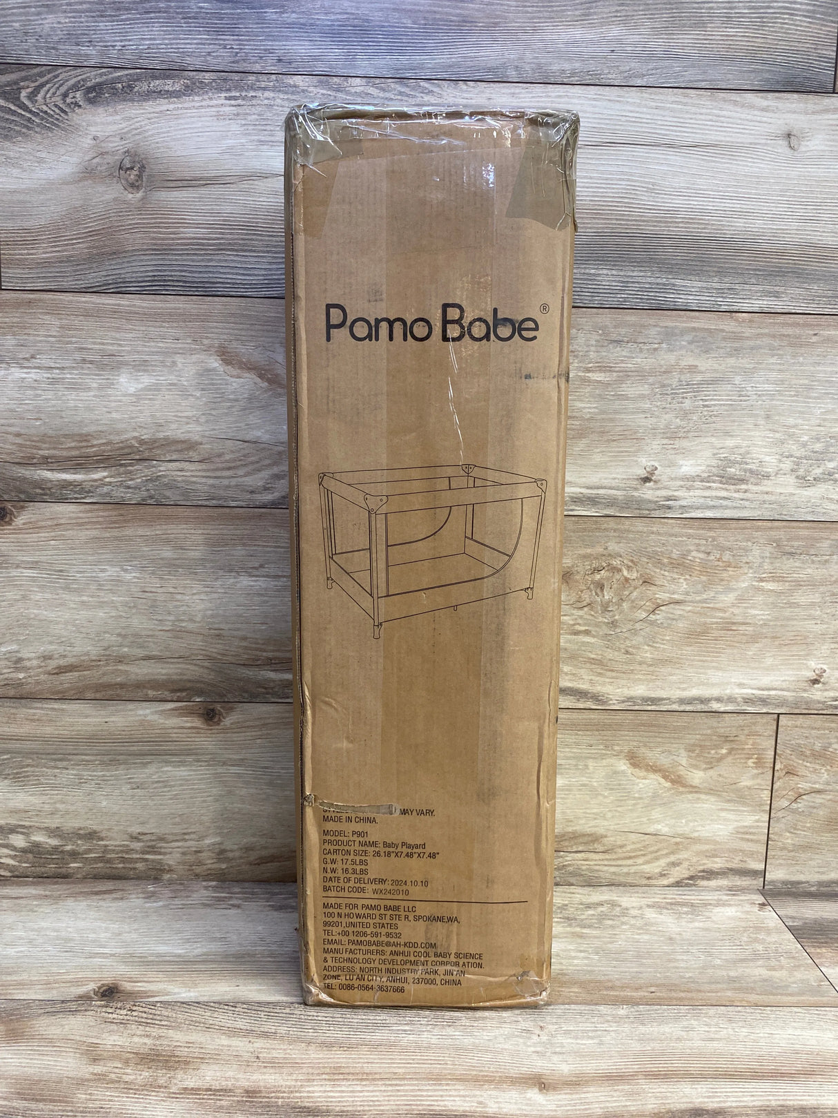 NEW Pamo Babe Portable Crib Baby Playpen with Mattress and Carry Bag in Black