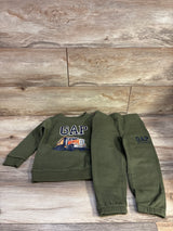 Baby Gap 2pc Pullover Sweatshirt & Pants Set Green sz 3T