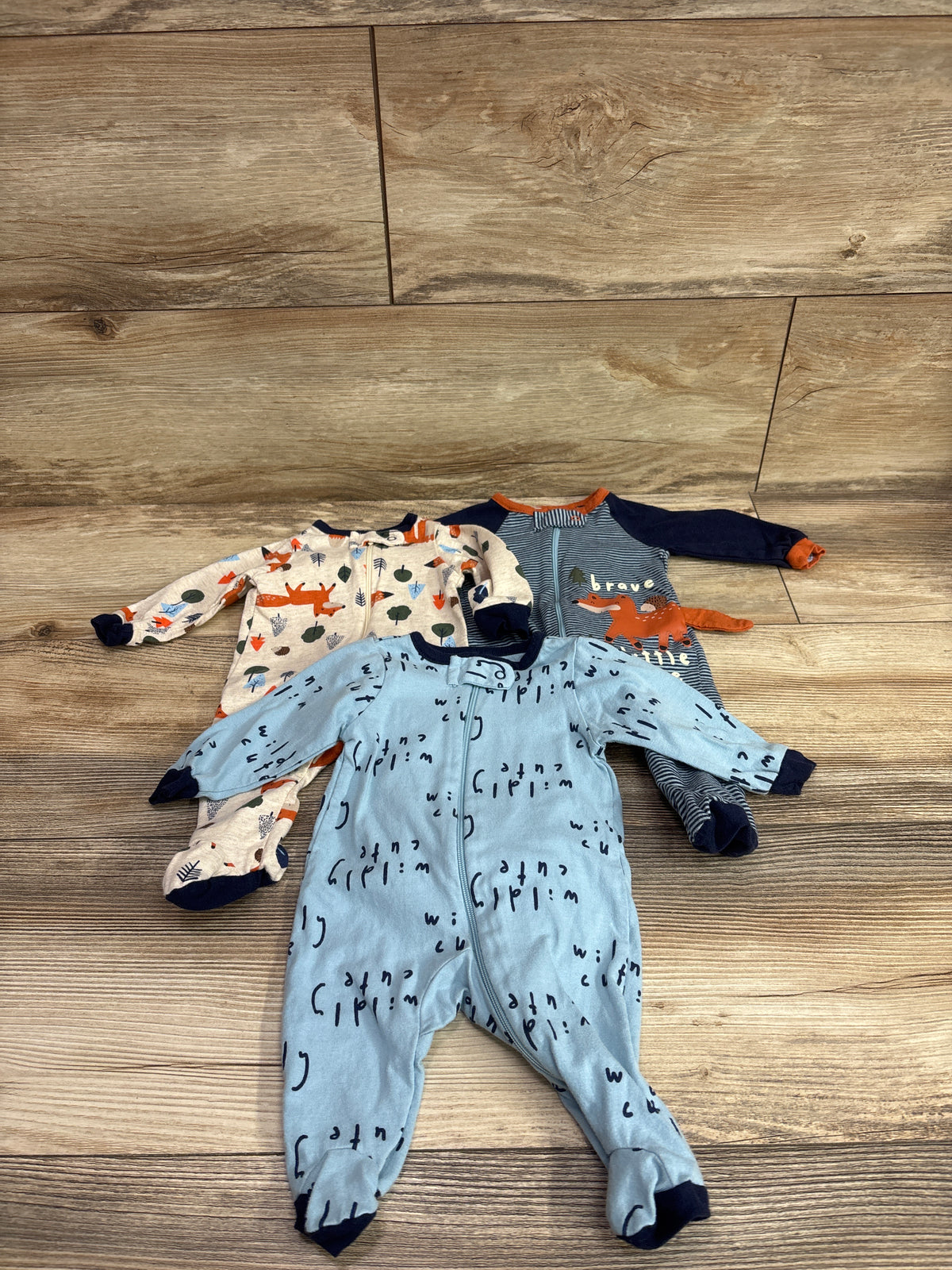 Gerber 3pk Sleep N' Play Sleepers Blue sz Newborn