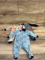 Gerber 3pk Sleep N' Play Sleepers Blue sz Newborn