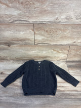 Tahari Cable Knit Henley Sweater Grey sz 18m