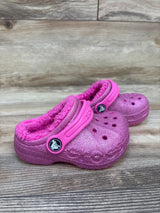Crocs Classic Lined Clogs Glitter Pink sz 6c