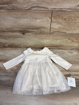 NEW Cloud Island 2pc Long Sleeve Knit Dress & Bloomers Ivory sz 12m