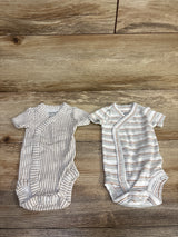 Child Of Mine 2pk Striped Kimono Bodysuits White sz preemie