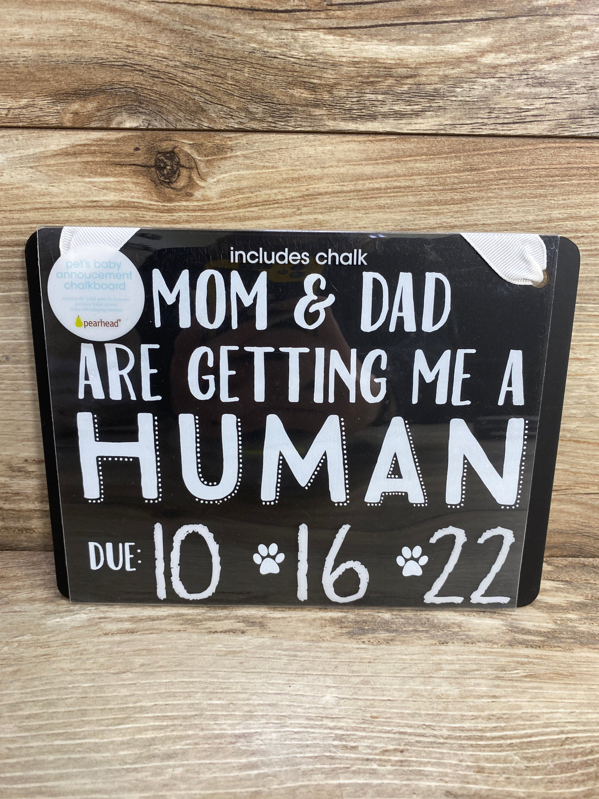 NEW Pearhead Pet's Baby Announcement Chalkboard Photo Prop