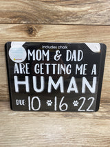 NEW Pearhead Pet's Baby Announcement Chalkboard Photo Prop