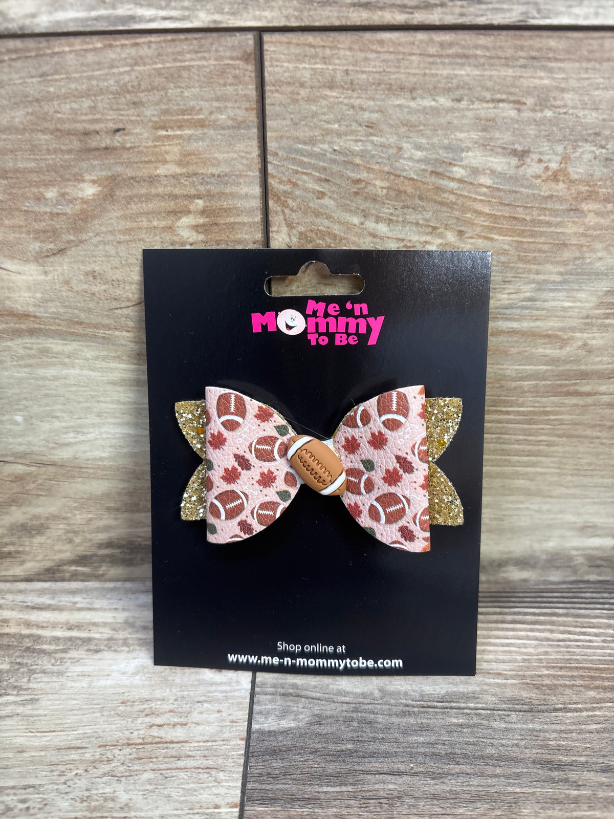 NEW Football Applique Glitter Hair Bow