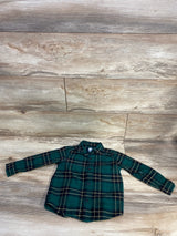 Children's Place Plaid Button Up Shirt Green sz 2T