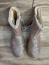NEW Cat & Jack Holland Shearling Style Boots Glittery Gold sz 5Y