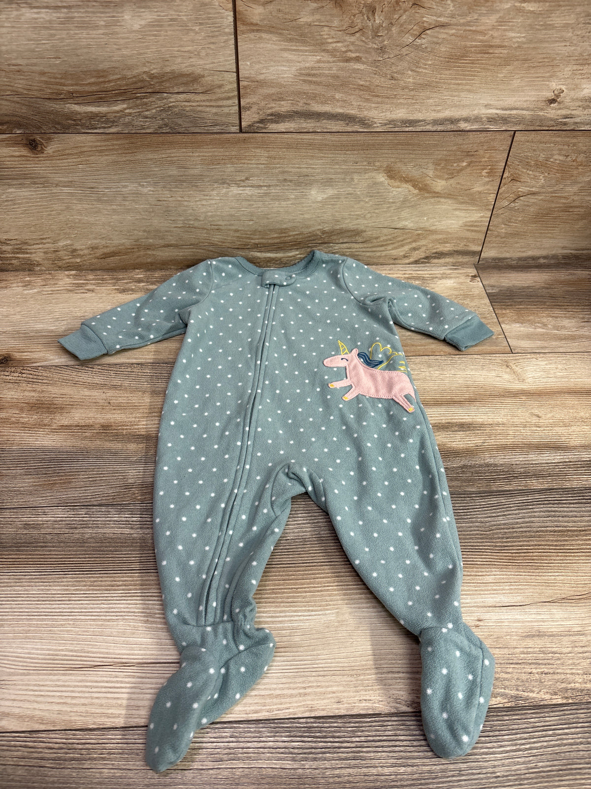 Carter's Polka Dot Blanket Sleeper Green sz 6m