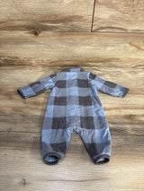 Carter's Buffalo Plaid Fleece Coverall Blue sz Newborn