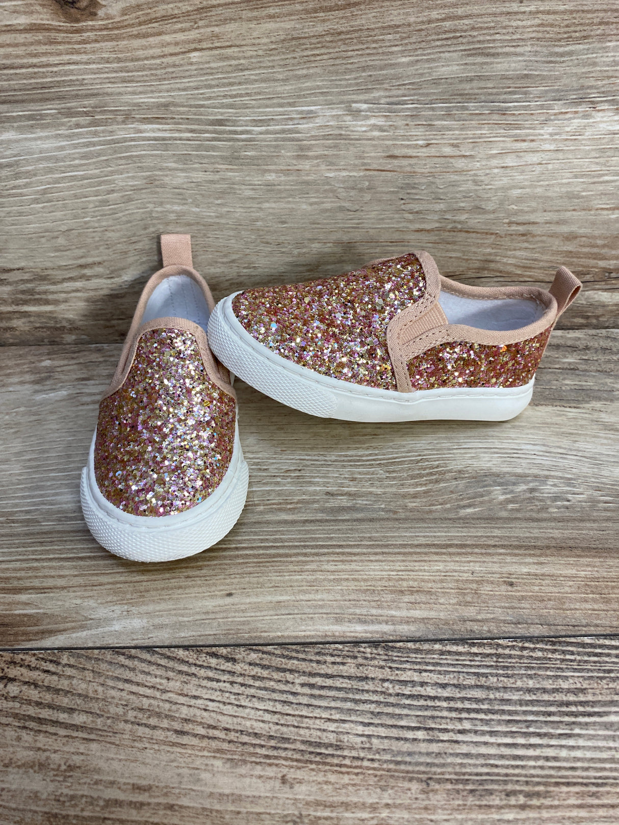 Cat & Jack Madigan Slip-On Glitter Sneakers sz 6c