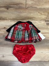 NEW Rare Editions 2pc Velvet Plaid Dress & Bloomers Set Black sz 6m