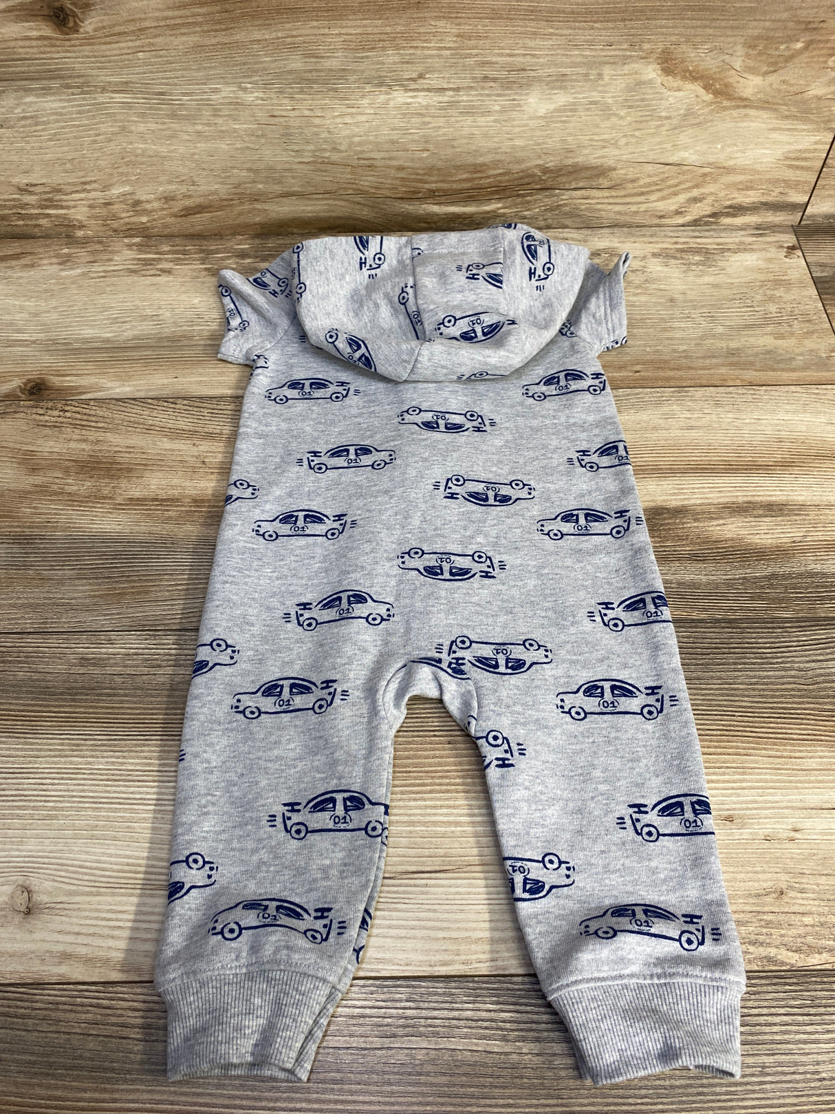 Carter's Car Print Hooded Romper Grey sz 9m