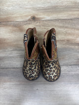 Roper Glitter Leopard Poppet Round Toe Western Boots Brown sz 4c