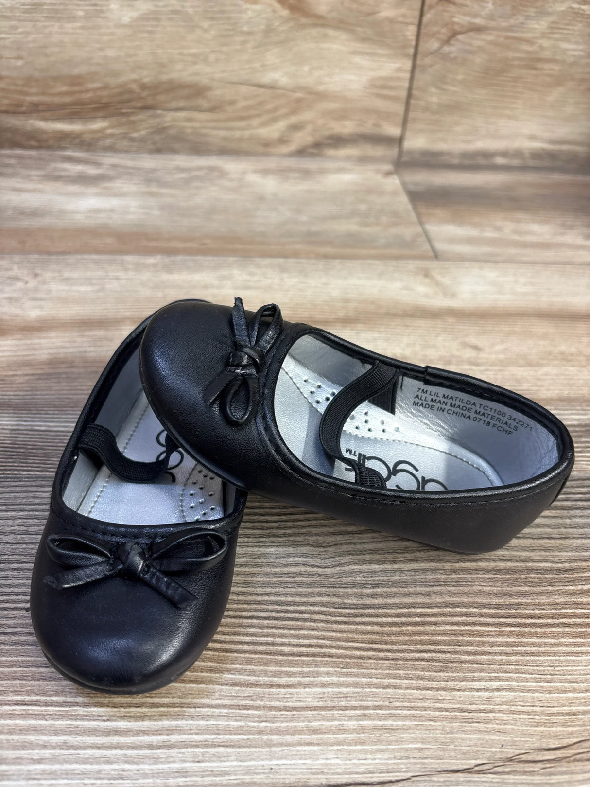 Sugar Lil Matilda Bow Flats Black sz 7c