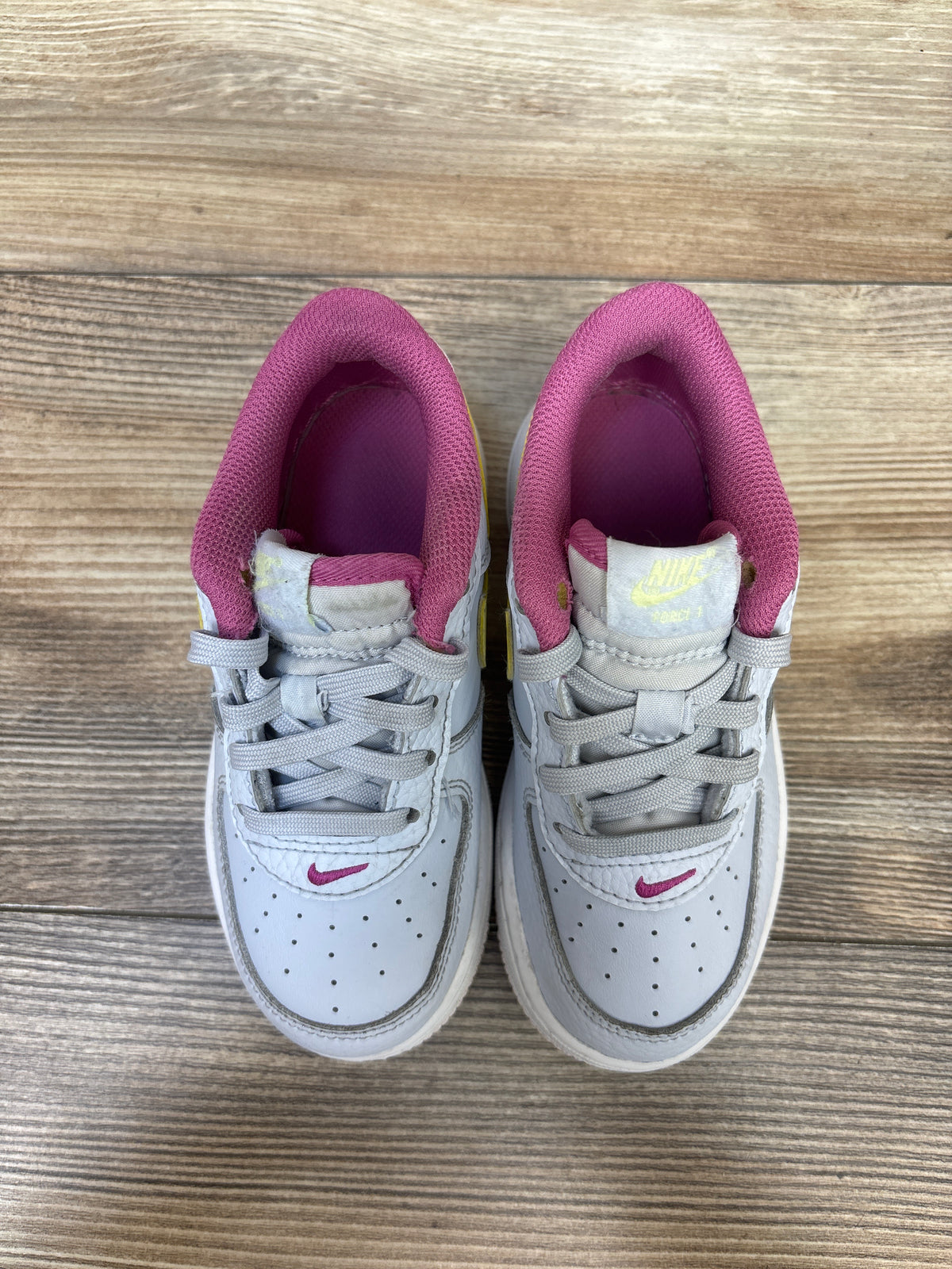 Nike Force 1 TD 'Grey Citron Fuchsia' Sneakers sz 9c