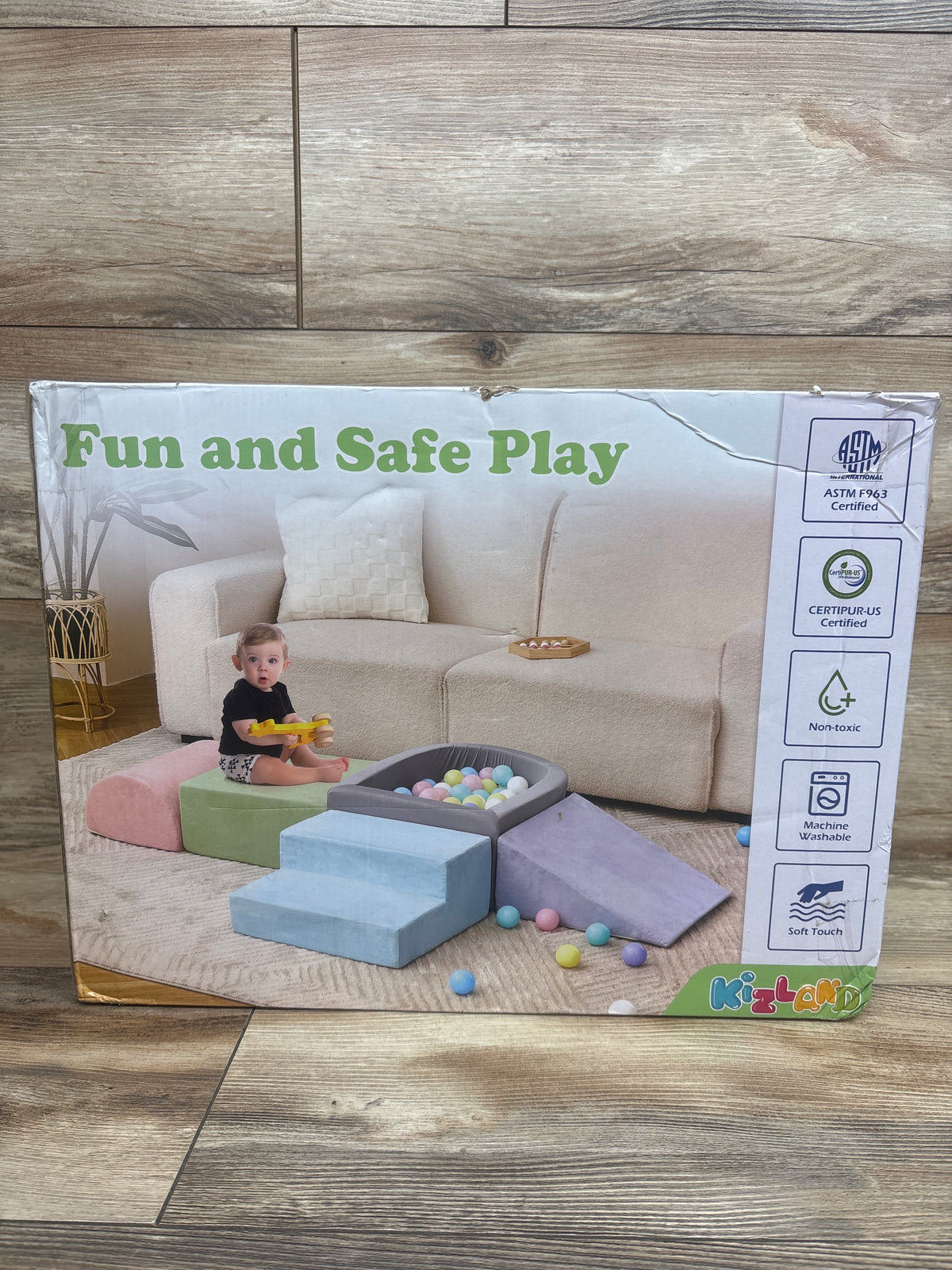 NEW KIZLAND 5pc Soft Foam Climbing Blocks with Ball Pit