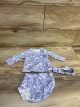 Just One You 3pc Floral Kimono Set Blue sz 6m