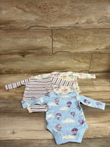 Member's Mark 3-pack organic cotton long-sleeve bodysuits for babies in blue and ivory