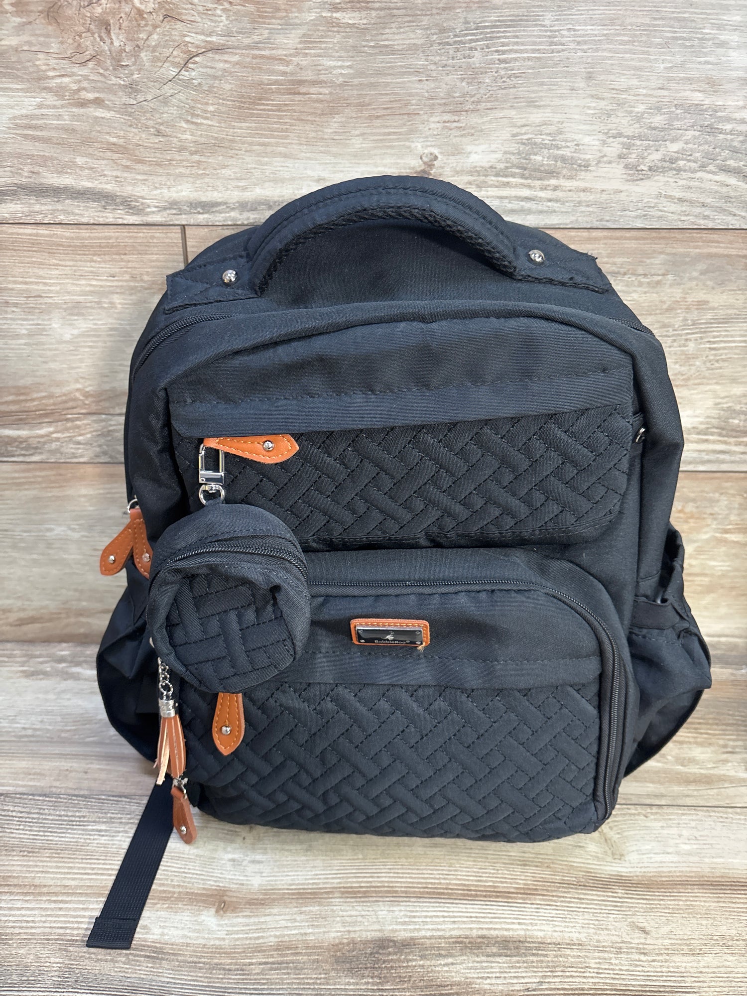 BabbleRoo Travel Diaper Bag Backpack with Changing Pad Black