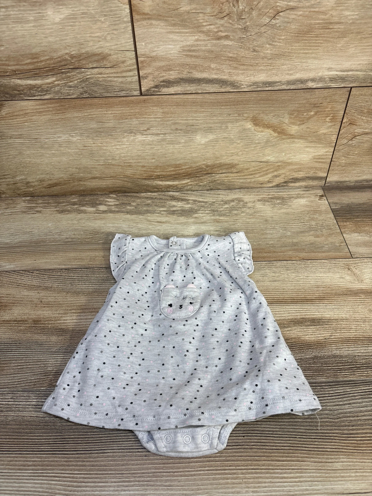 Rene Rofe Pokka Dot Bodysuit Dress Grey sz 0-3m
