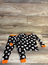 Modern Kids 2pc Halloween Ghost Pajama Set Black sz 4T