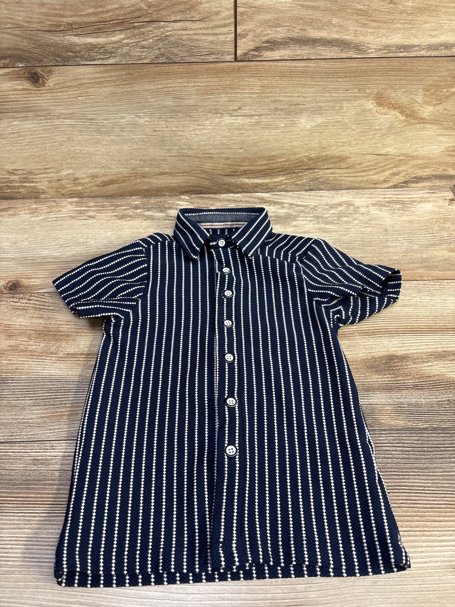 Distortion Striped Button-Up Shirt Navy sz 3T