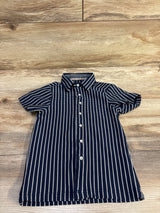 Distortion Striped Button-Up Shirt Navy sz 3T