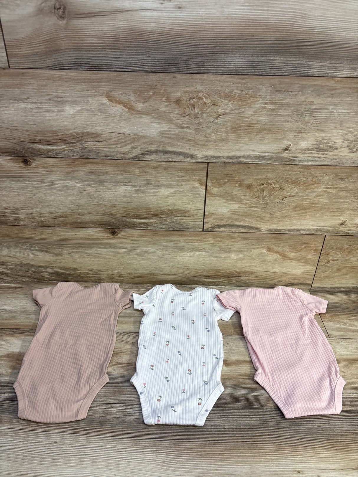Just One You 3pk Ribbed Bodysuits Set Pink sz 6m