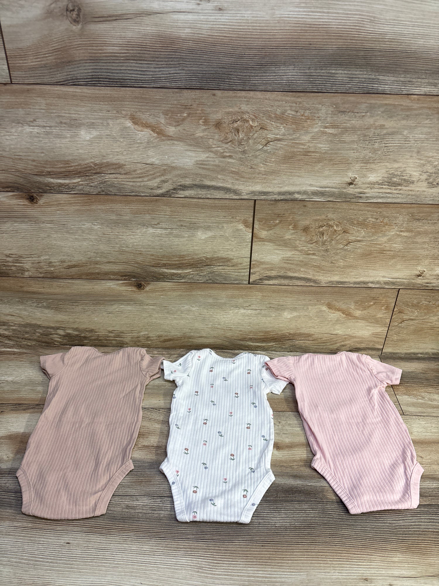 Just One You 3pk Ribbed Bodysuits Set Pink sz 6m