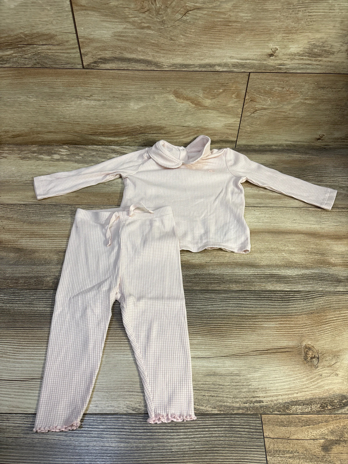 Baby Gap 2-piece ribbed long sleeve shirt and pants set in pink, size 6-12m