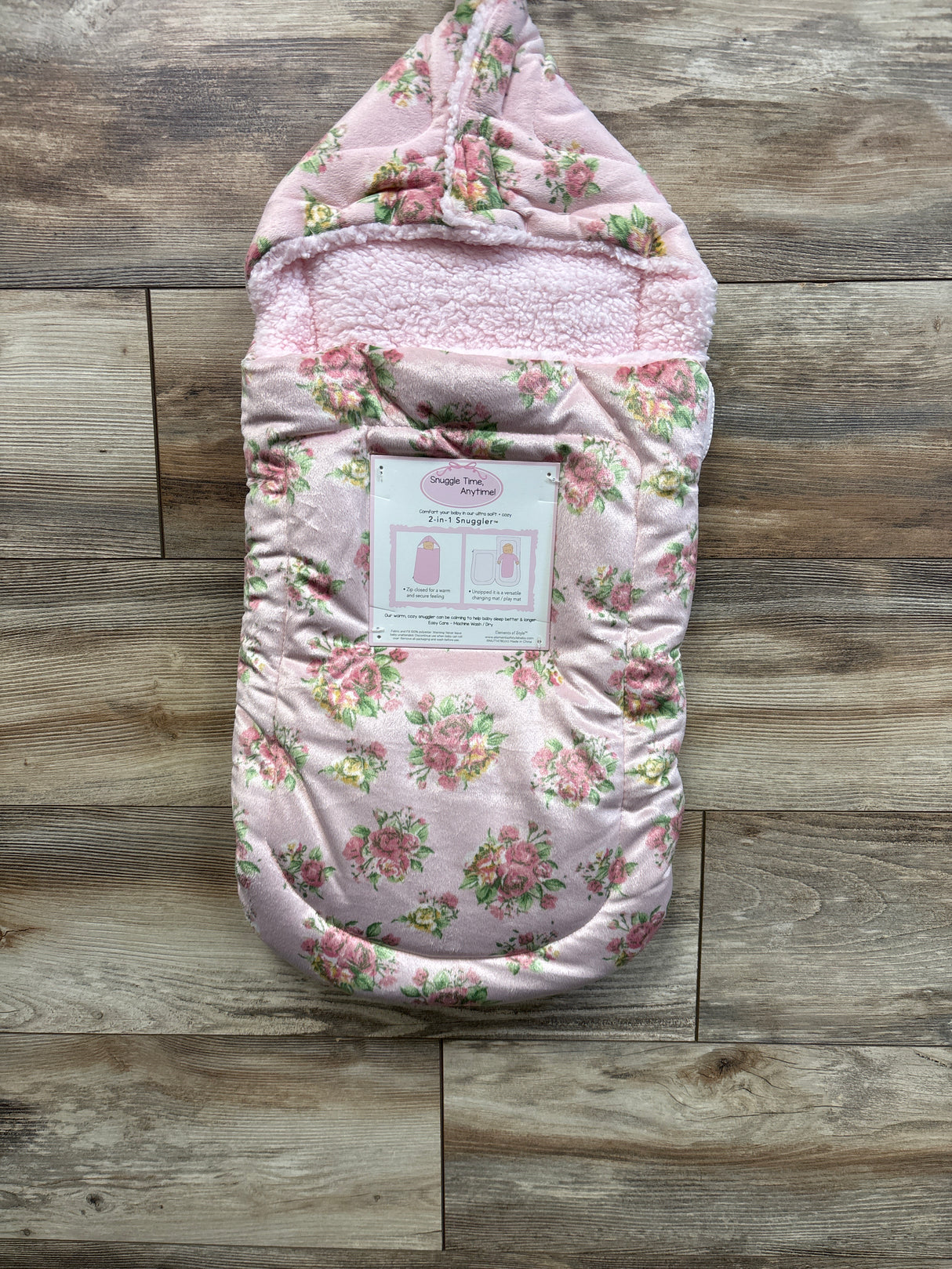 NEW Elements of Style Snuggle Time, Anytime! 2-in-1 Snuggler Pink One Size