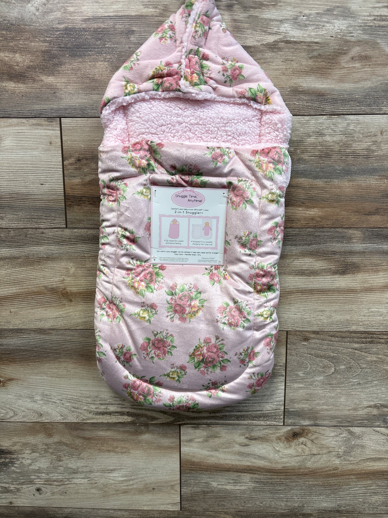 NEW Elements of Style Snuggle Time, Anytime! 2-in-1 Snuggler Pink One Size