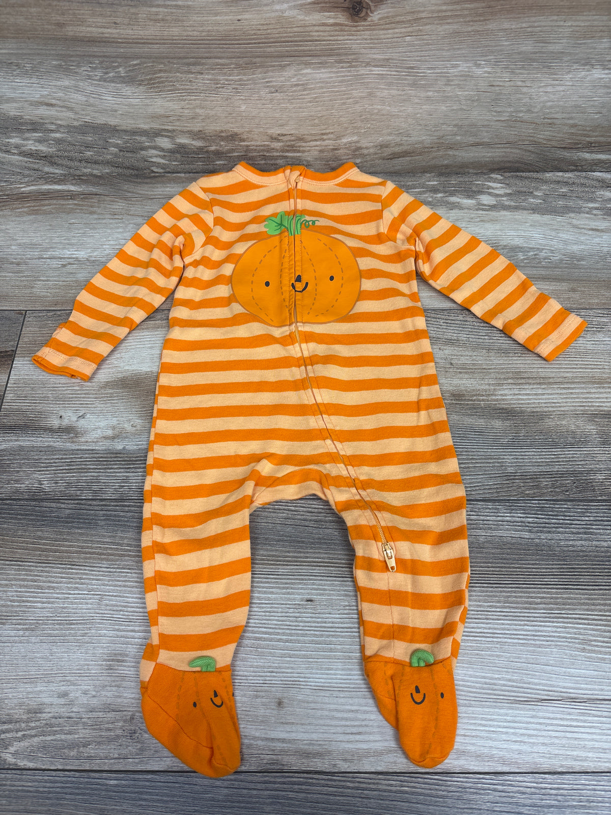 Old Navy Striped Pumpkin Sleeper Orange sz 6-9m