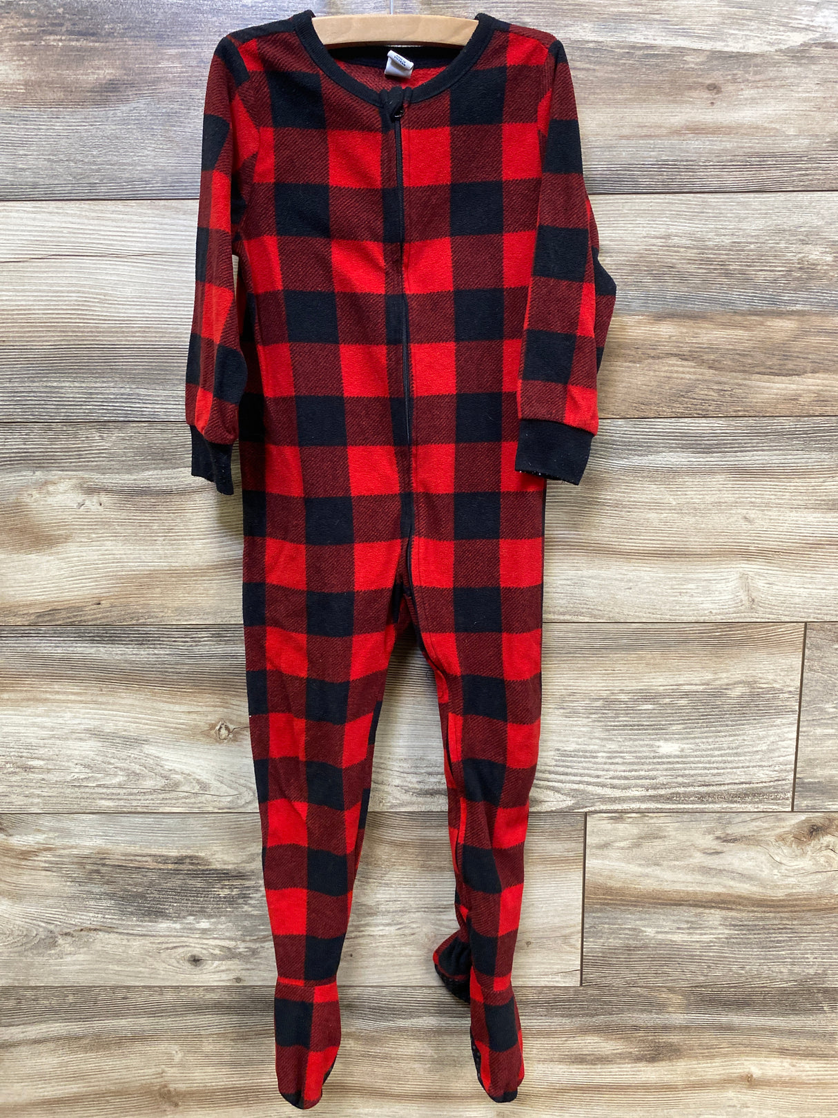 Old Navy Buffalo Print Blanket Sleeper Red sz 4T