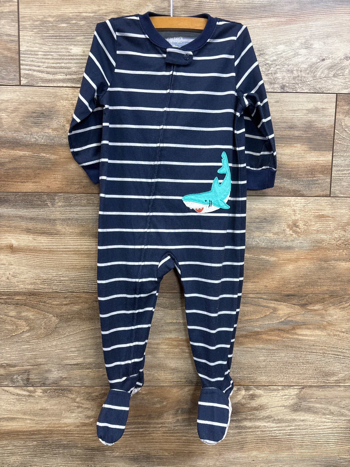 Just One You Striped Print Sleeper Blue sz 18m