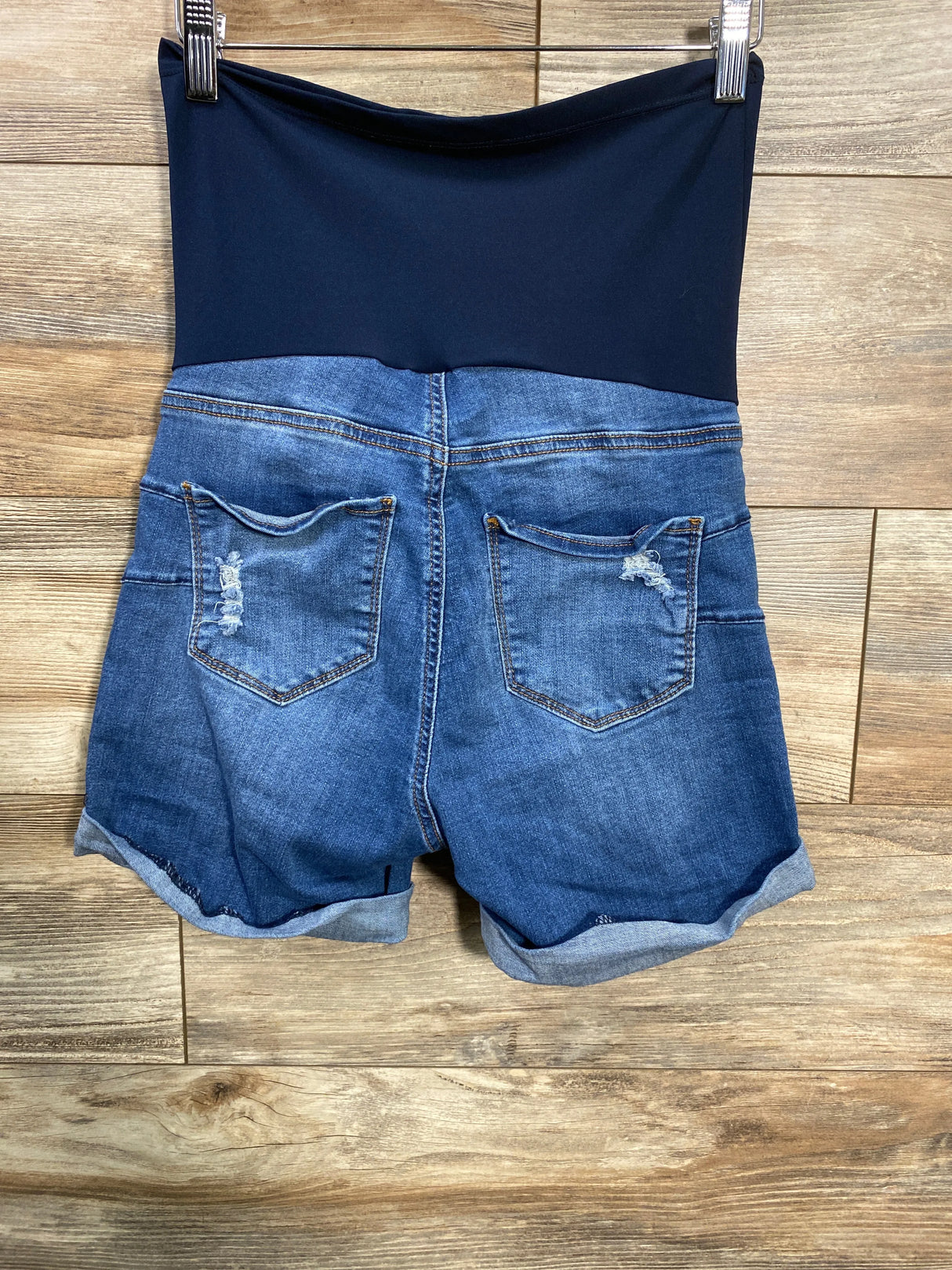 SONG Maternity Blue Full Panel Denim Shorts sz Small