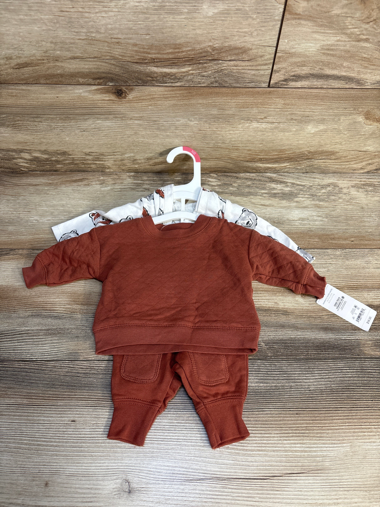 Just One You 3pc Bear Bodysuit Set White sz Newborn