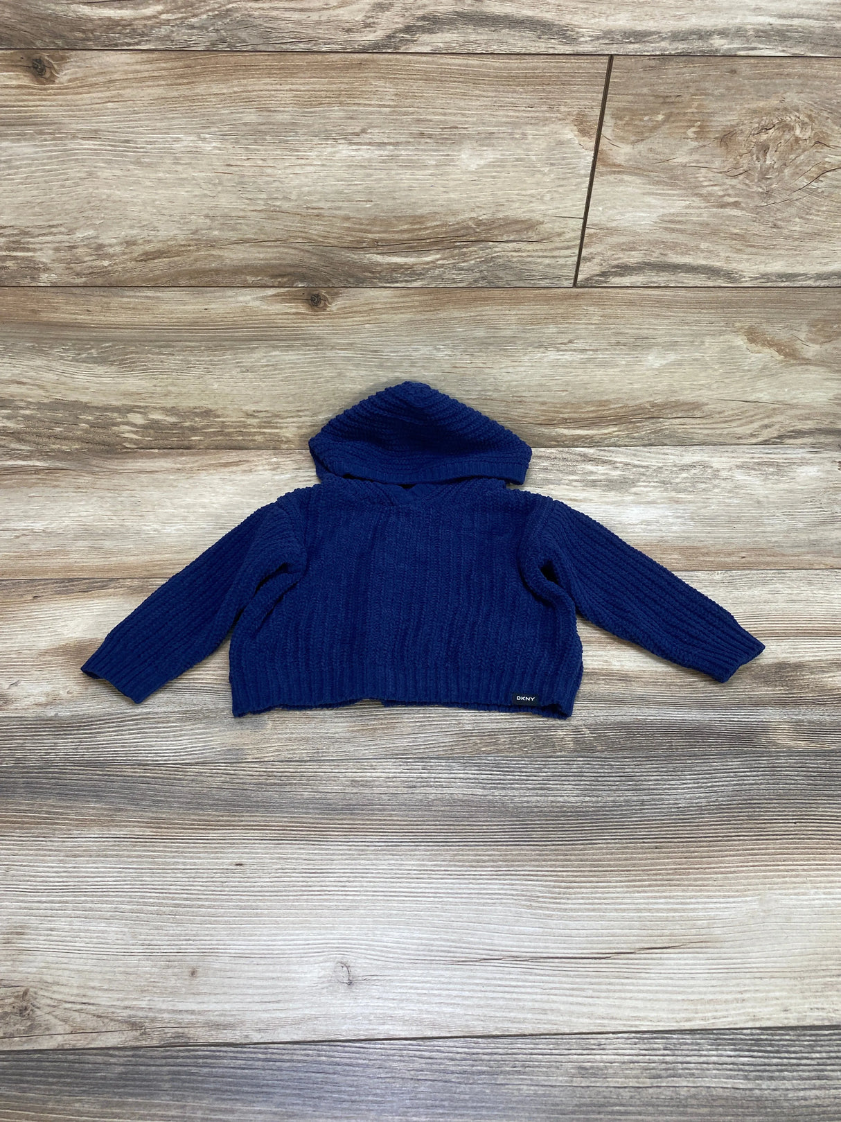 DKNY Chenille Hooded Sweater Navy sz 12m