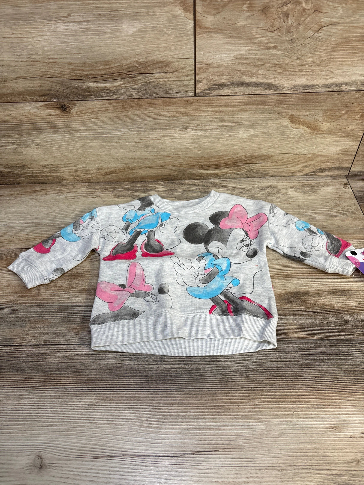 NEW Disney Junior Minnie Mouse Sweatshirt Grey sz 12m