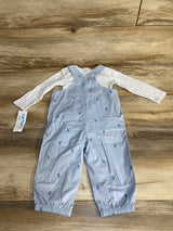 NEW Child Of Mine 2pc Bunny Bodysuit & Overall Set Blue sz 6-9m - Me n Mommy To Be