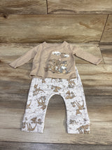 Disney Baby 2pc Bambi Kimono Shirt & Pants Set Tan sz 3/6m