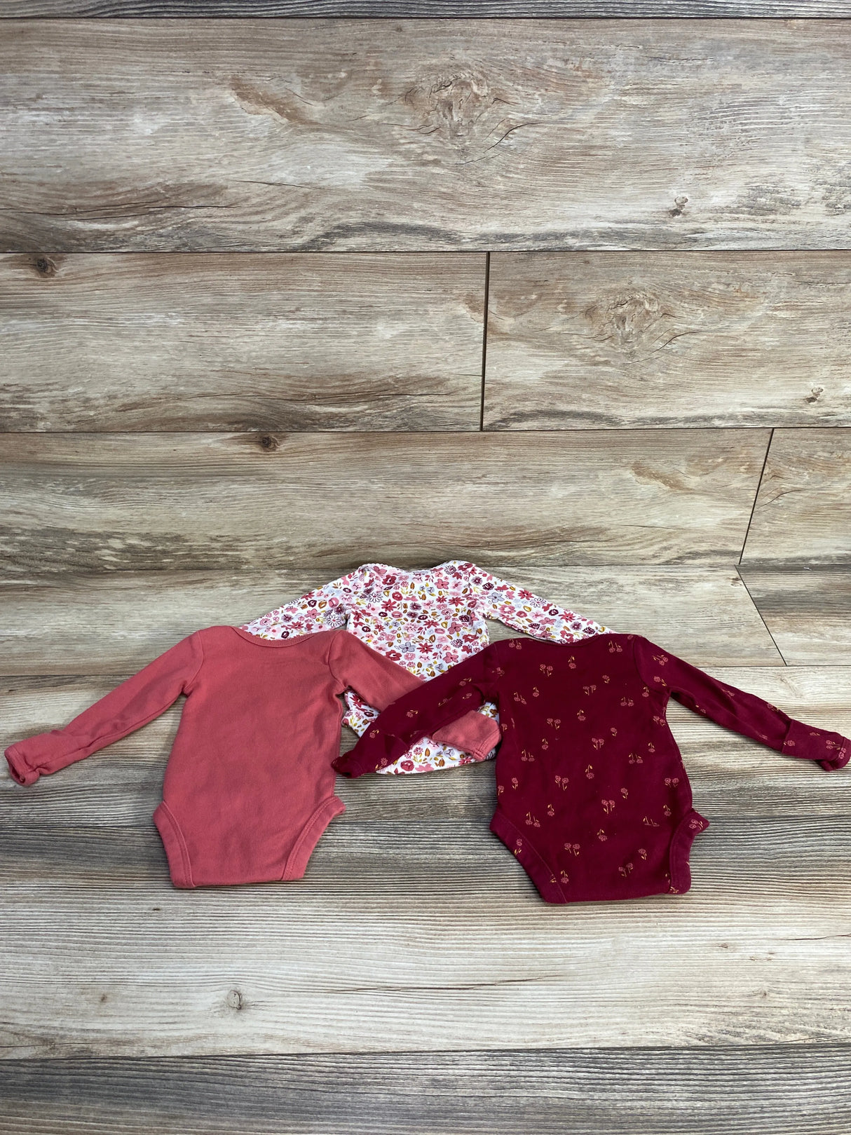 Just One You 3pc Little Love Floral Embroidered Bodysuit Pink sz Newborn